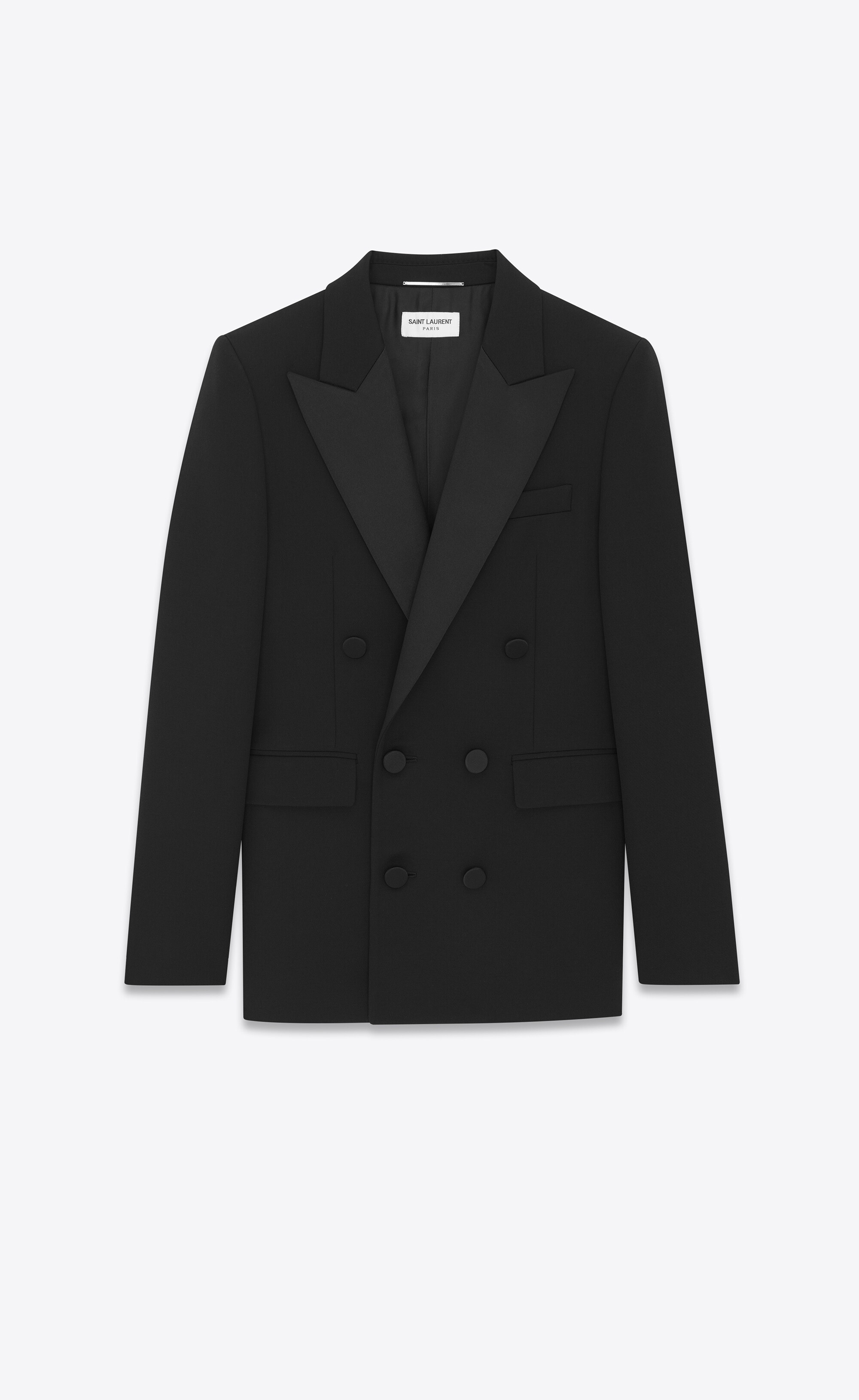 double-breasted tuxedo jacket in grain de poudre - 1