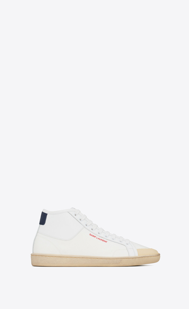 court classic sl/39 mid-top sneakers in canvas and leather - 1