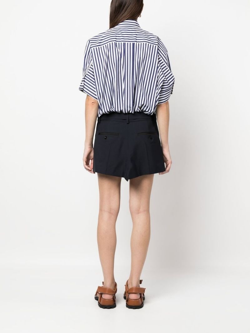 striped-panelled shirt dress - 4