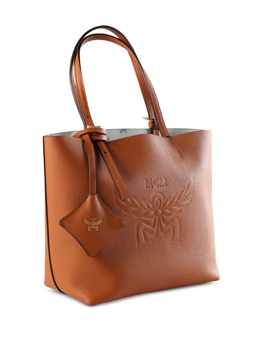 embossed-logo leather tote bag - 2