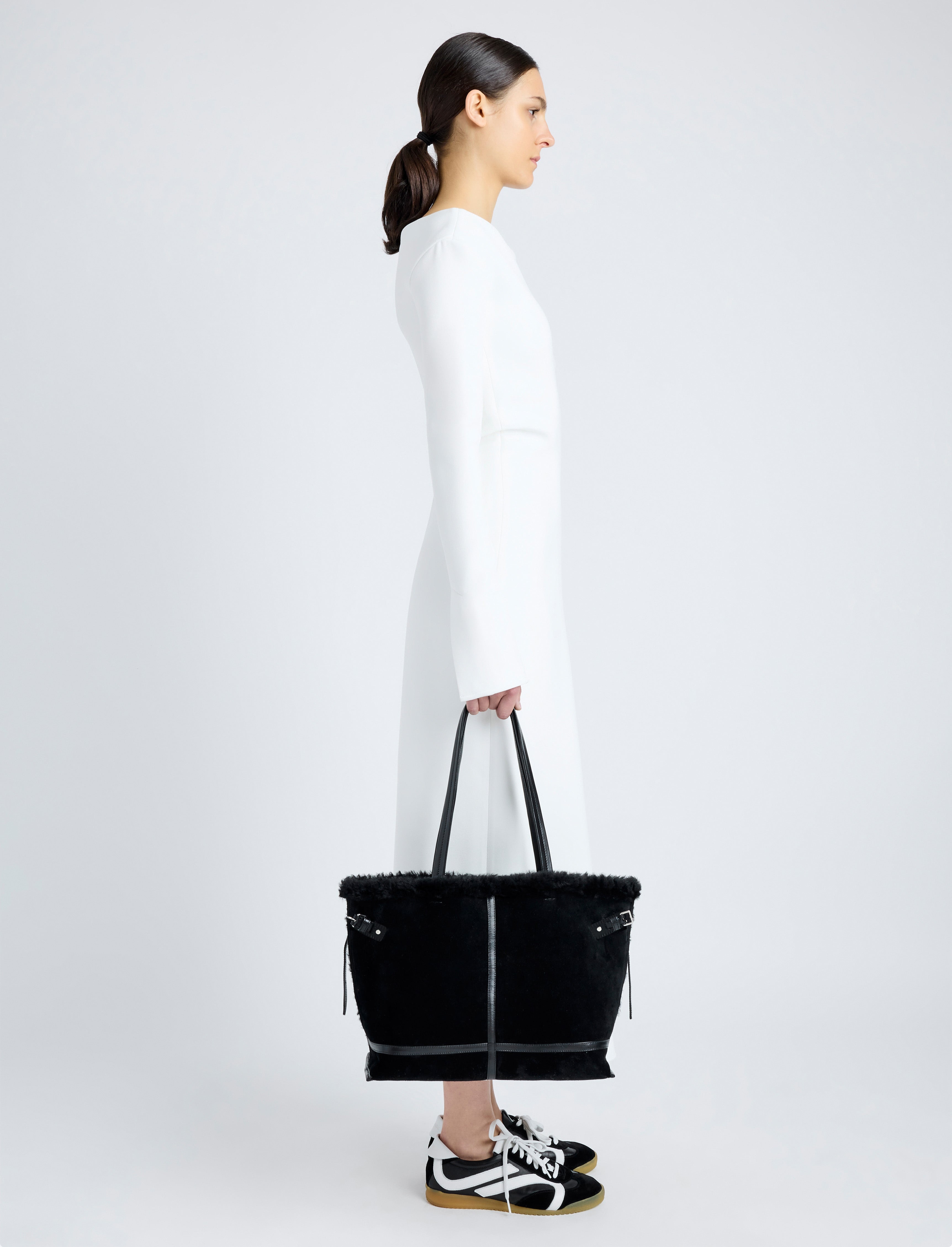 Days Tote in Suede Shearling - 7