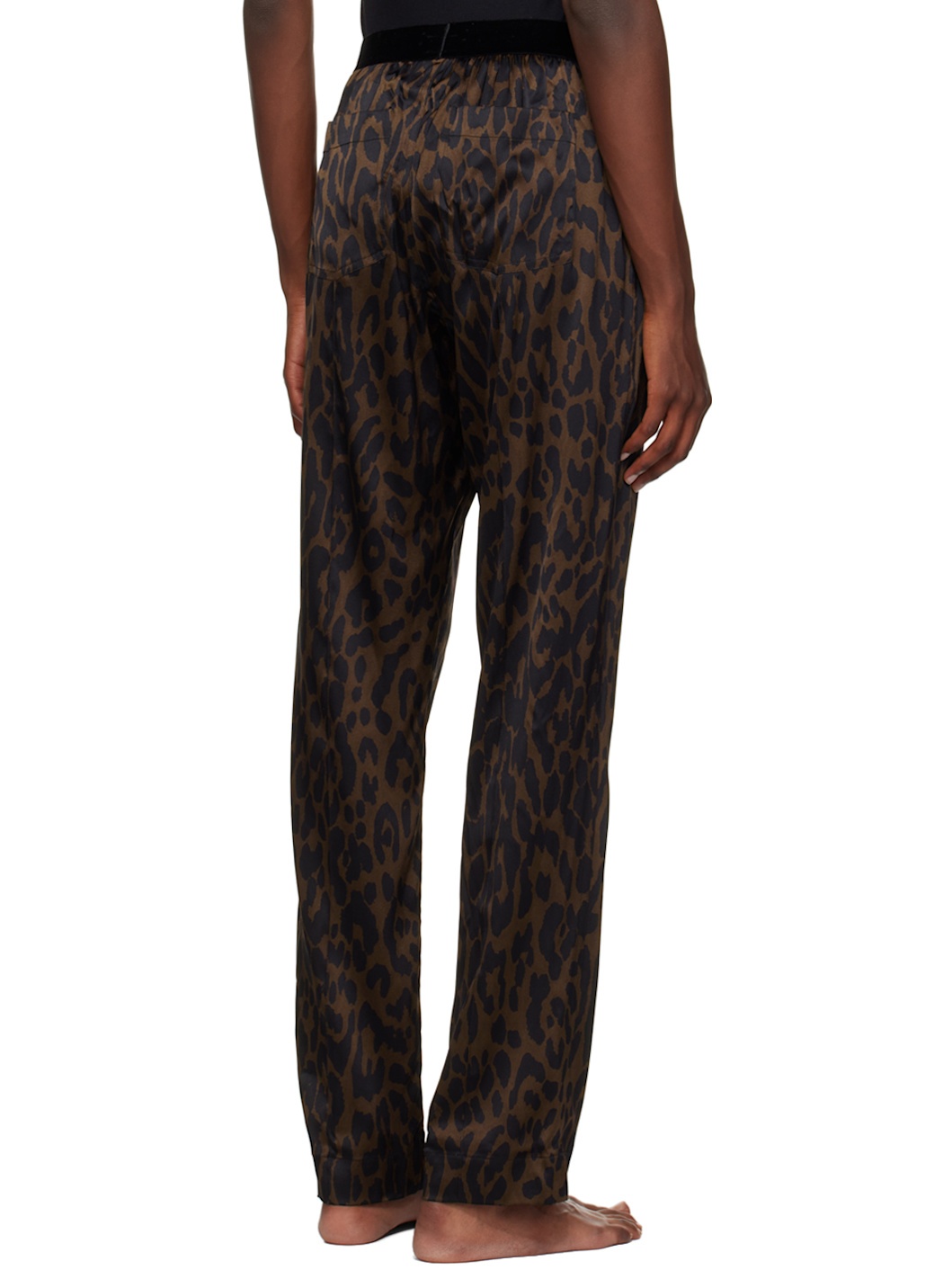 Black & Brown Cheetah Print Pyjama Pants - 3