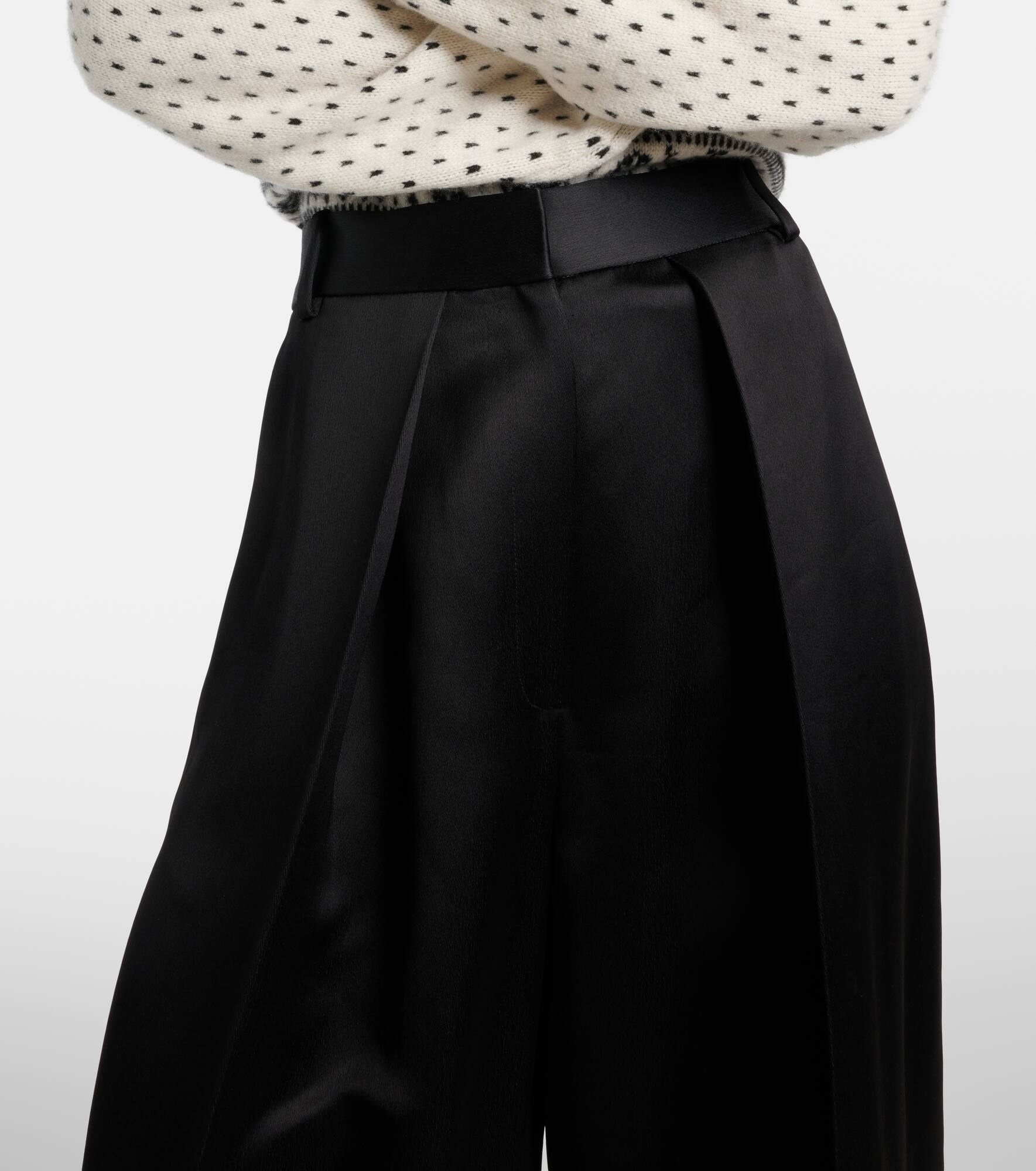 Marinta high-rise satin wide-leg pants - 4