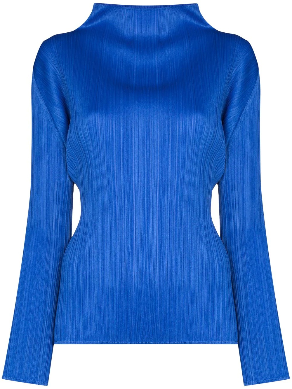 pleated high neck top - 1