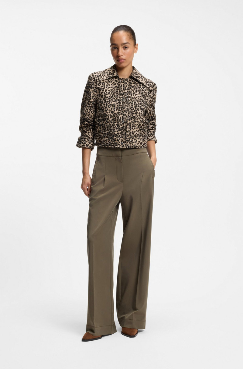BOSS REGULAR-FIT BLAZER IN A LEOPARD COTTON BLEND outlook