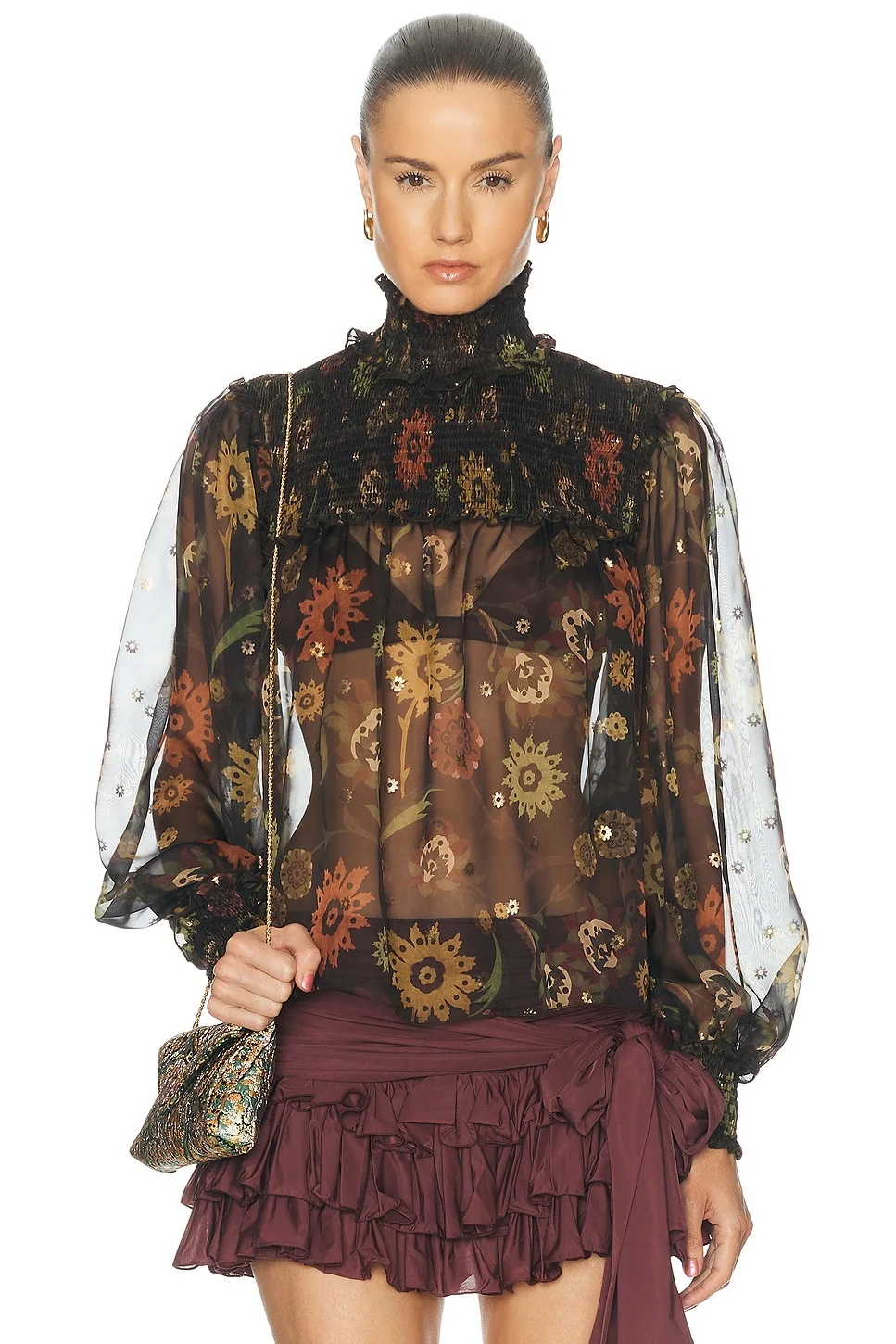 Mirelle Sheer Floral Blouse - 1