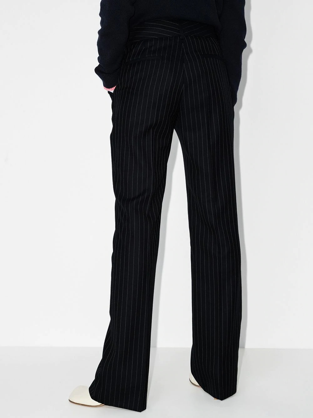 high-waisted wool flared trousers - 3