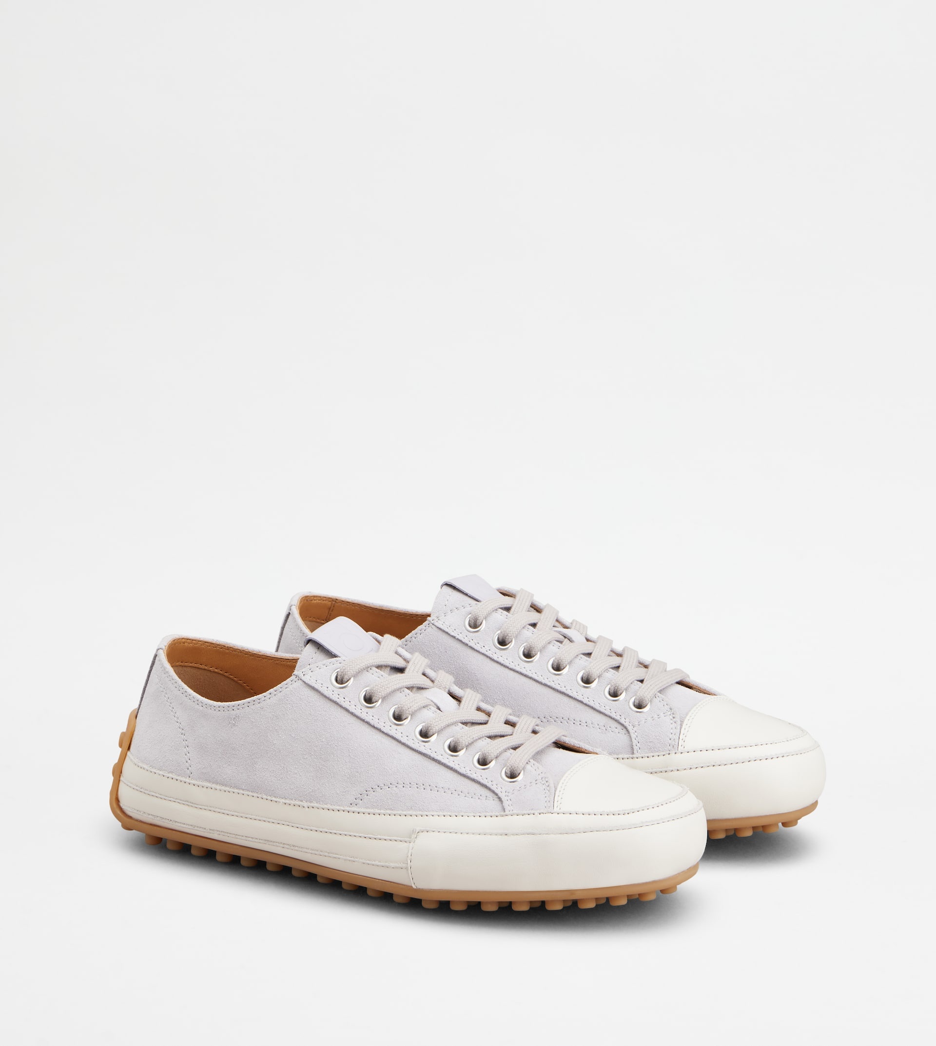 SNEAKERS IN SUEDE - GREY, OFF WHITE - 2