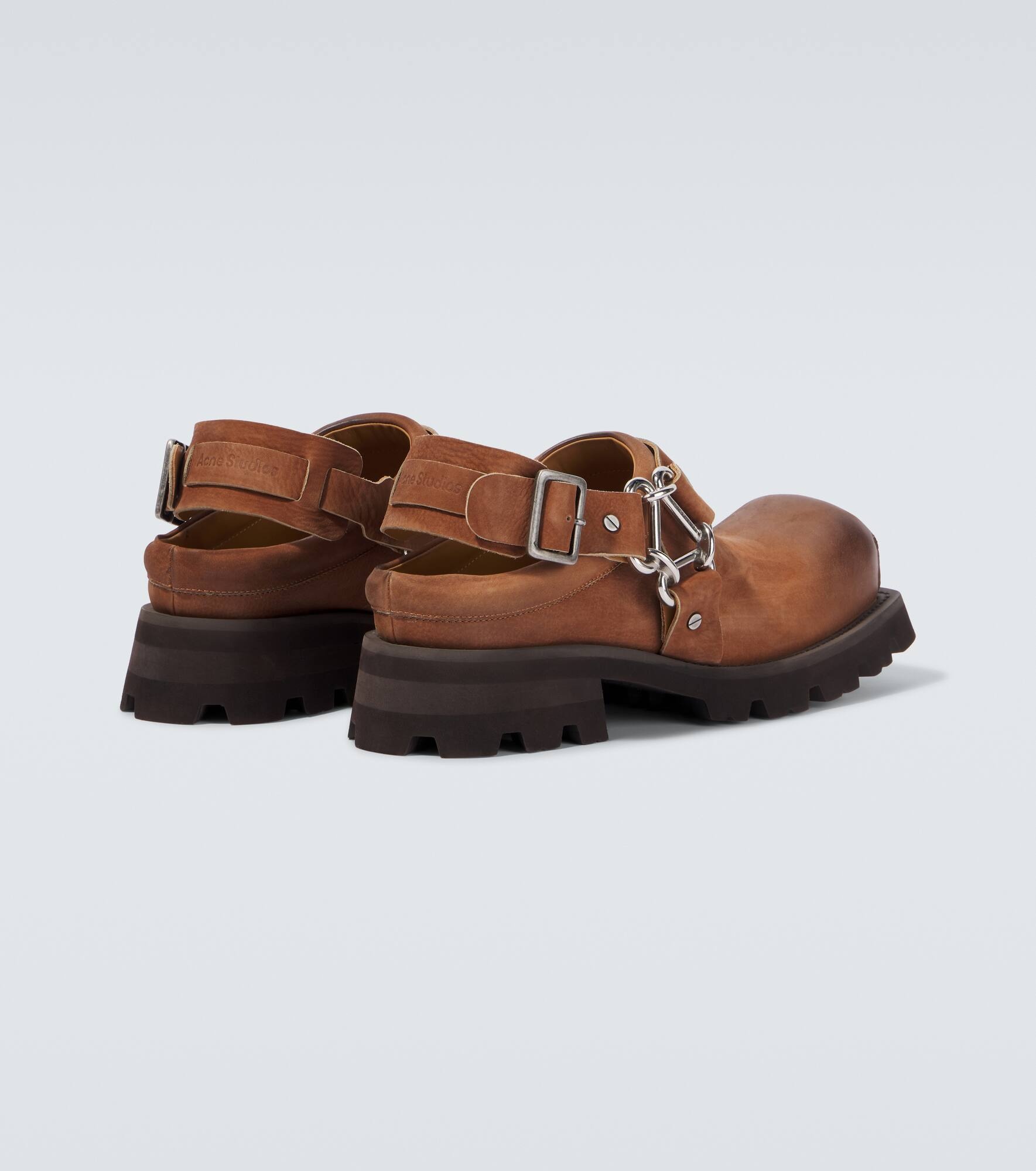 Leather slingback mules - 6