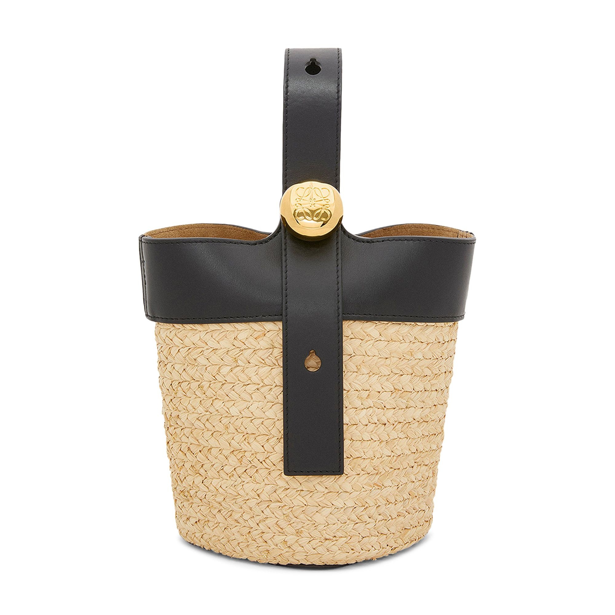 Loewe Pebble Bucket Mini 'Natural/Black' - 1