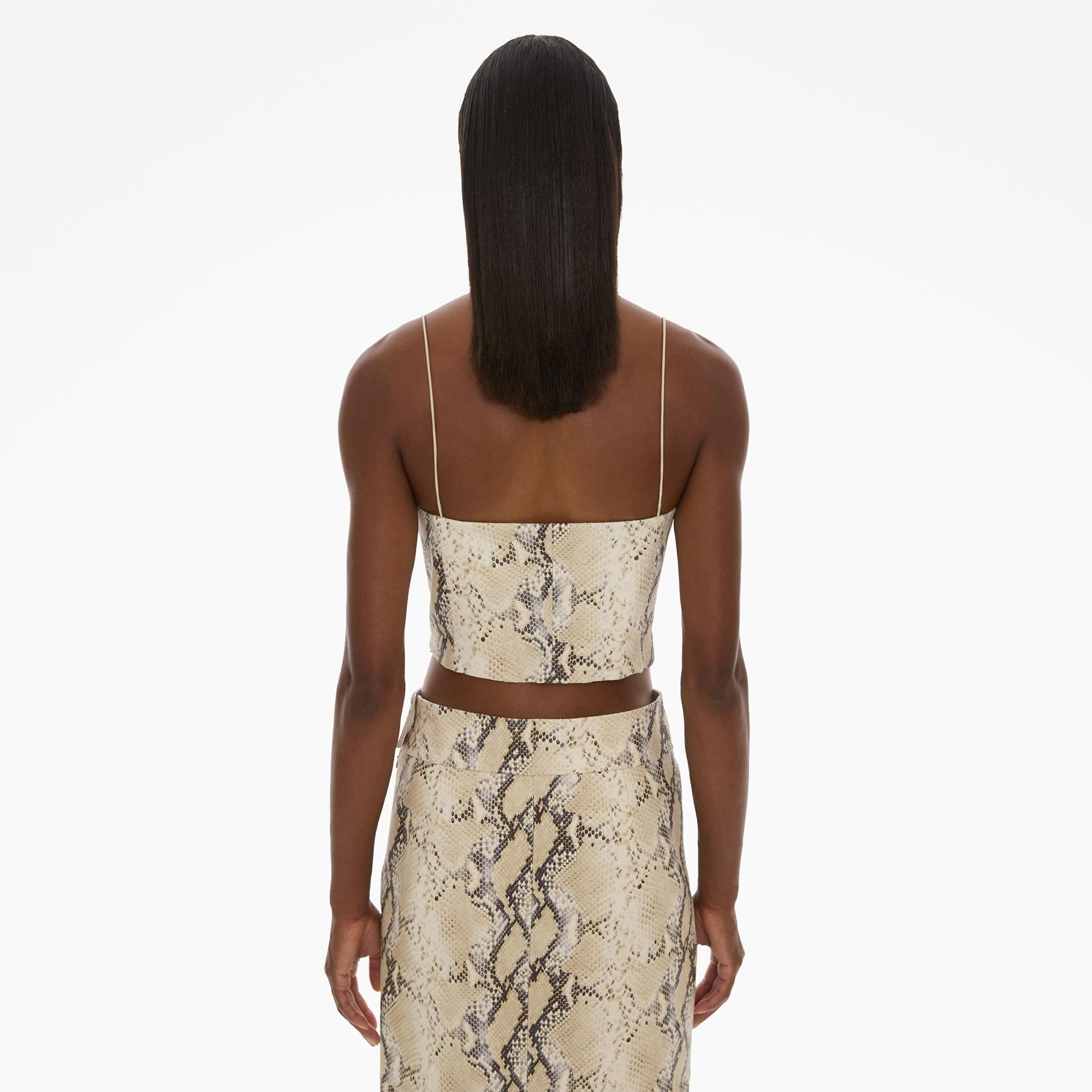 PYTHON-EMBOSSED LEATHER TANK TOP - 4