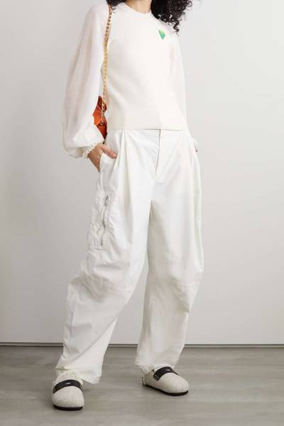 JW Anderson Embroidered merino wool and gauze sweater outlook