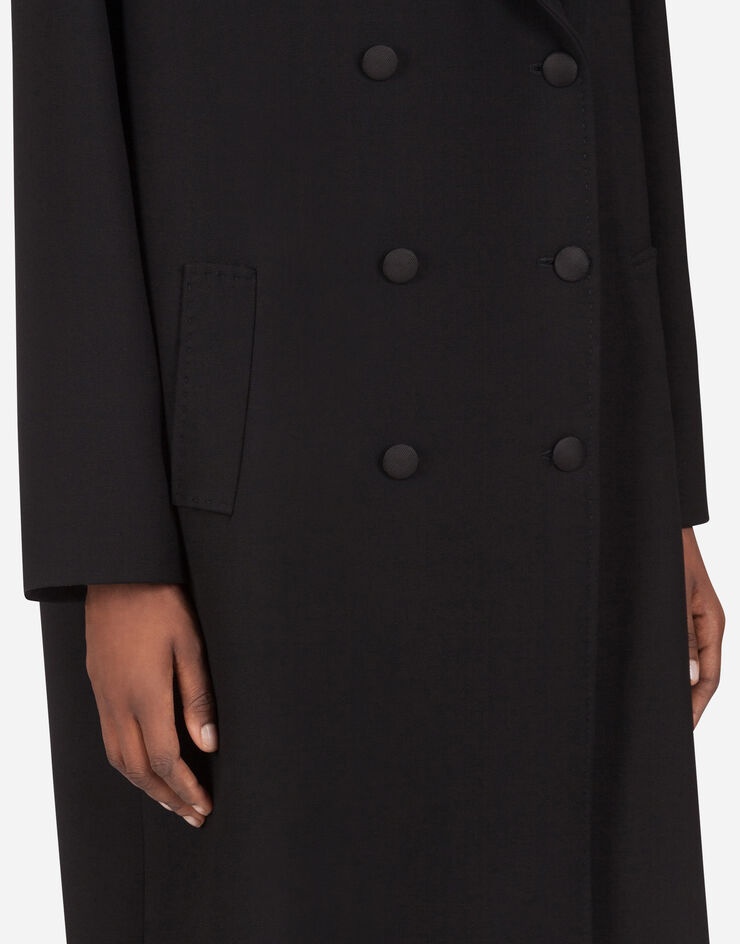 Oversized double-breasted crepe coat - 5