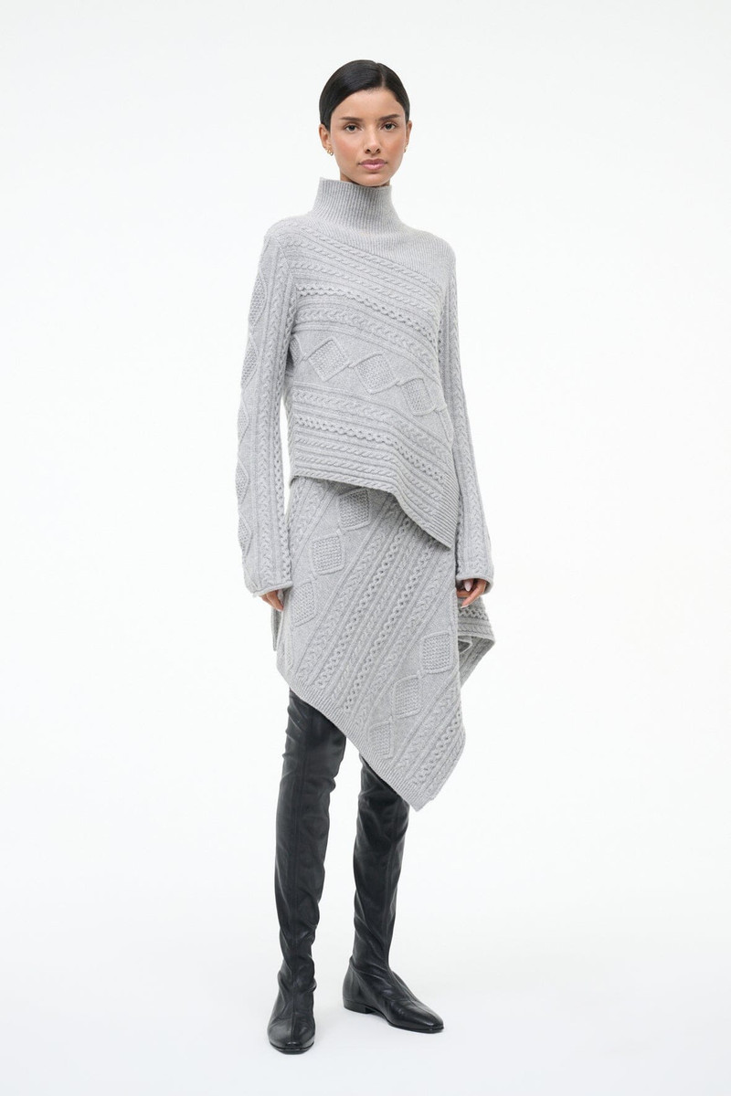 STAUD VEER SKIRT HEATHER GREY 5