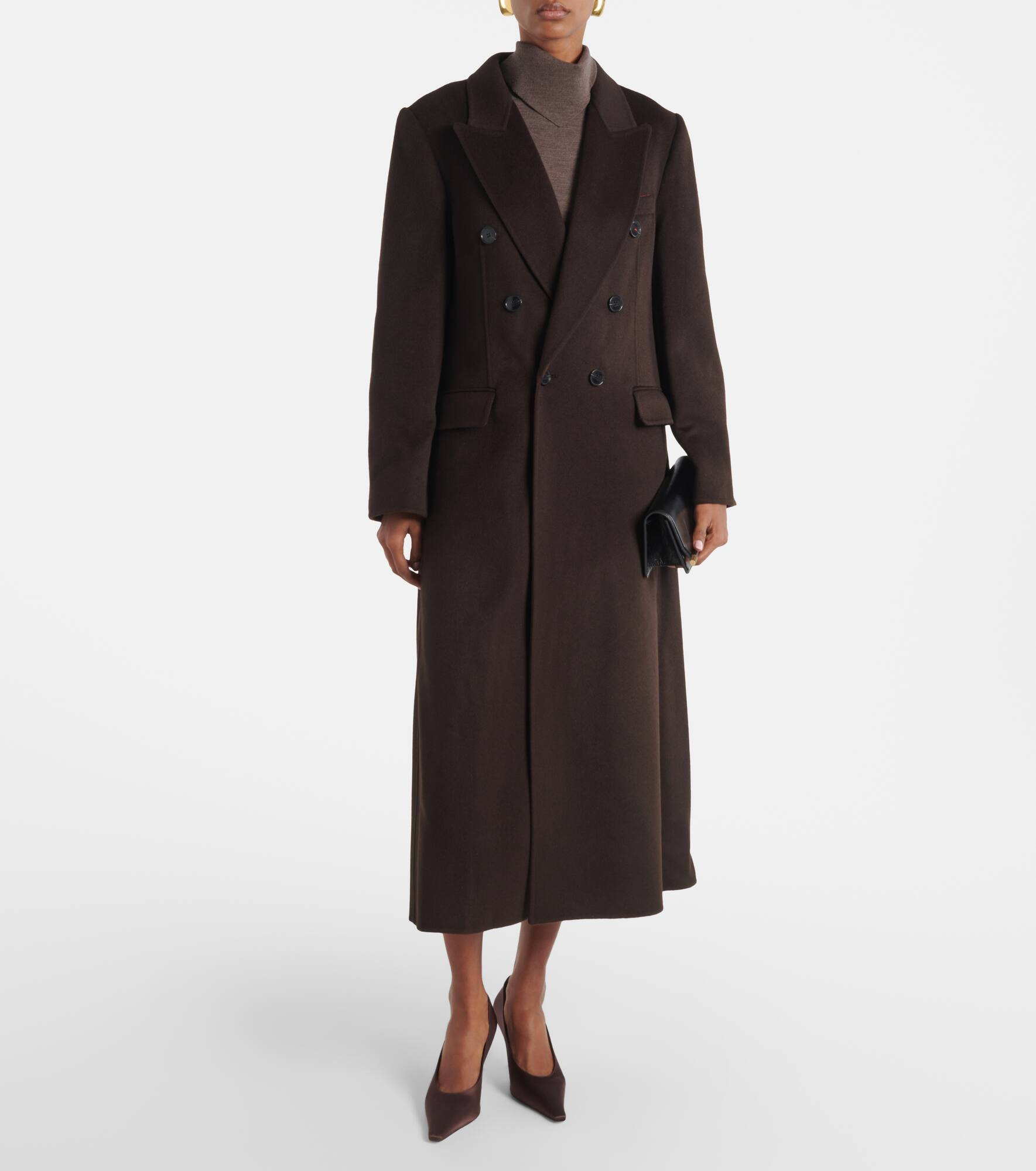 Double-breasted wool and cashmere coat - 6