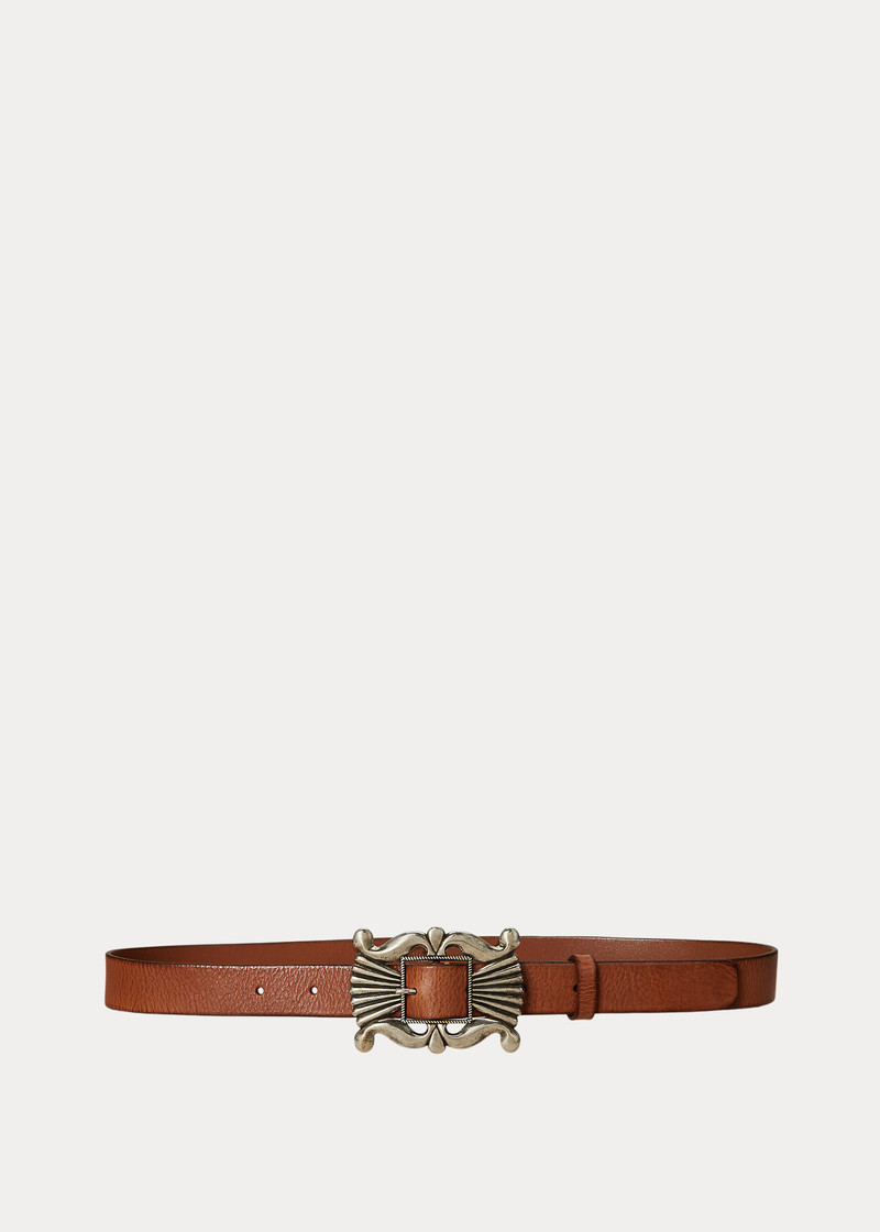 Decorative-Buckle Leather Belt 1