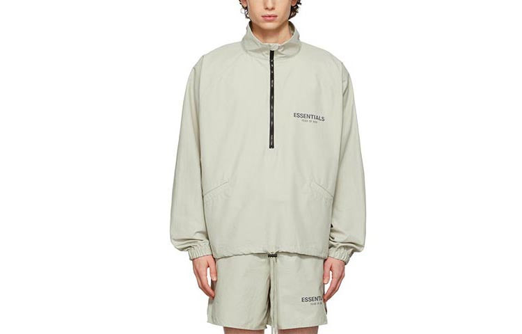 Fear of God Essentials FW21 Half-zip Track Jacket Green/Concrete FOG-FW21-105 - 2