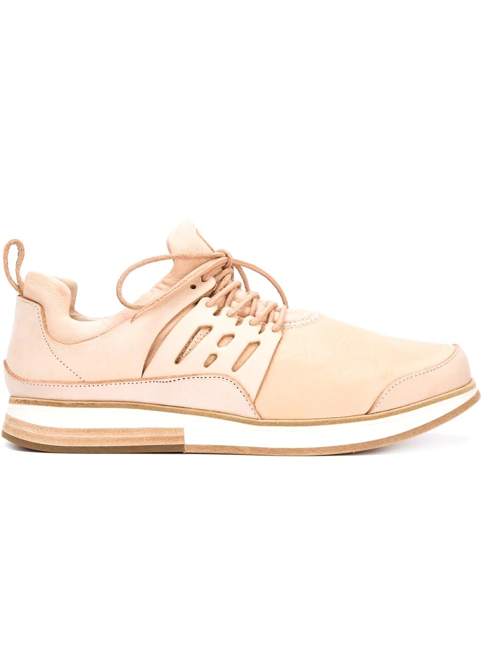 panelled lace-up sneakers - 1