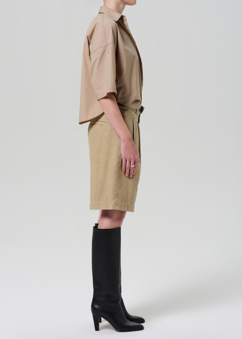 Cara Pleated Short In Gobi 4