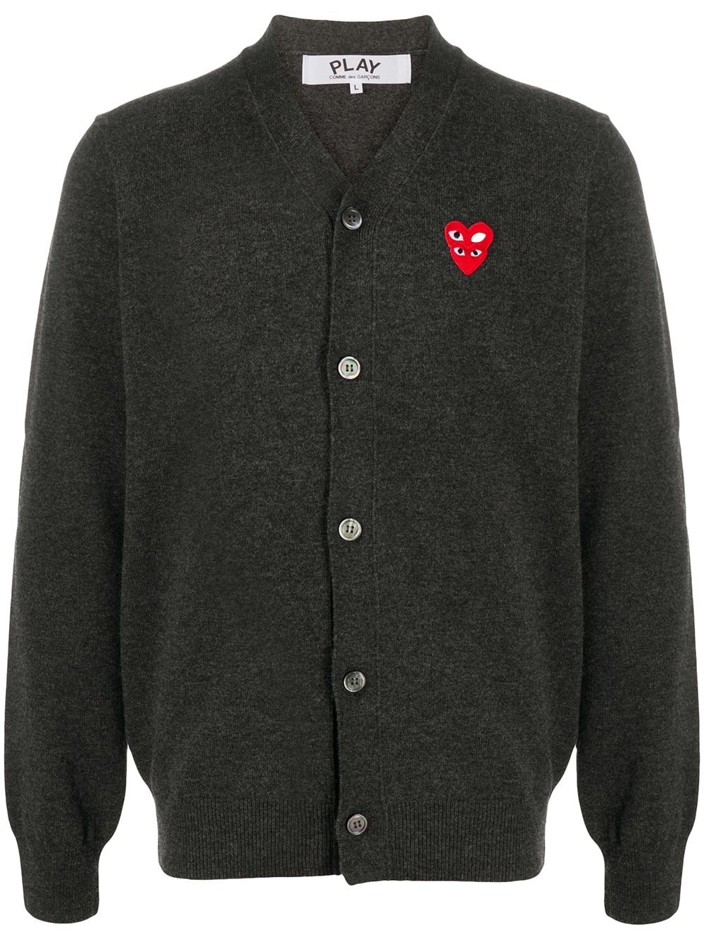logo button-down cardigan - 1
