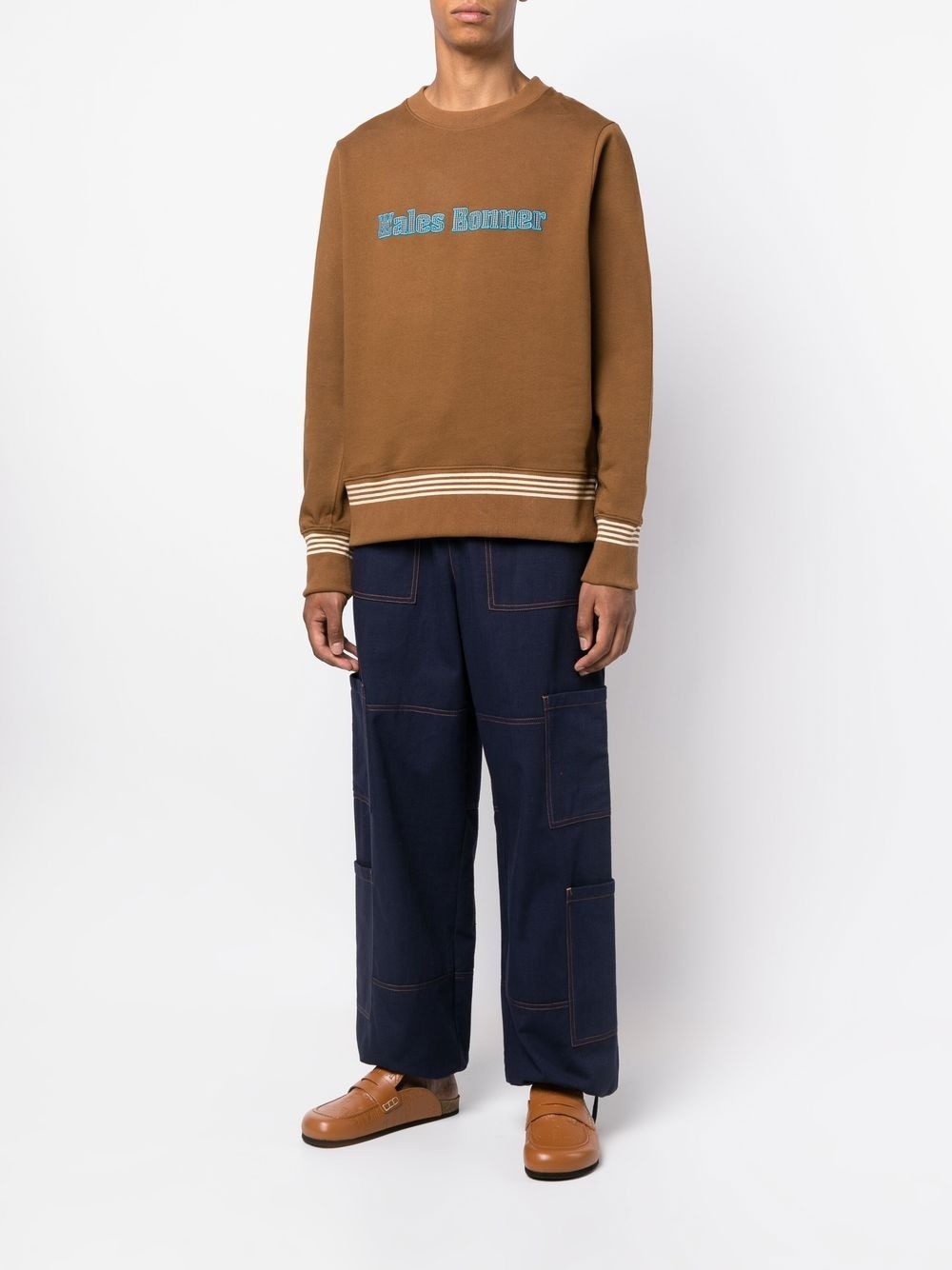 EMBROIDERED-LOGO CREW NECK SWEATSHIRT - 2