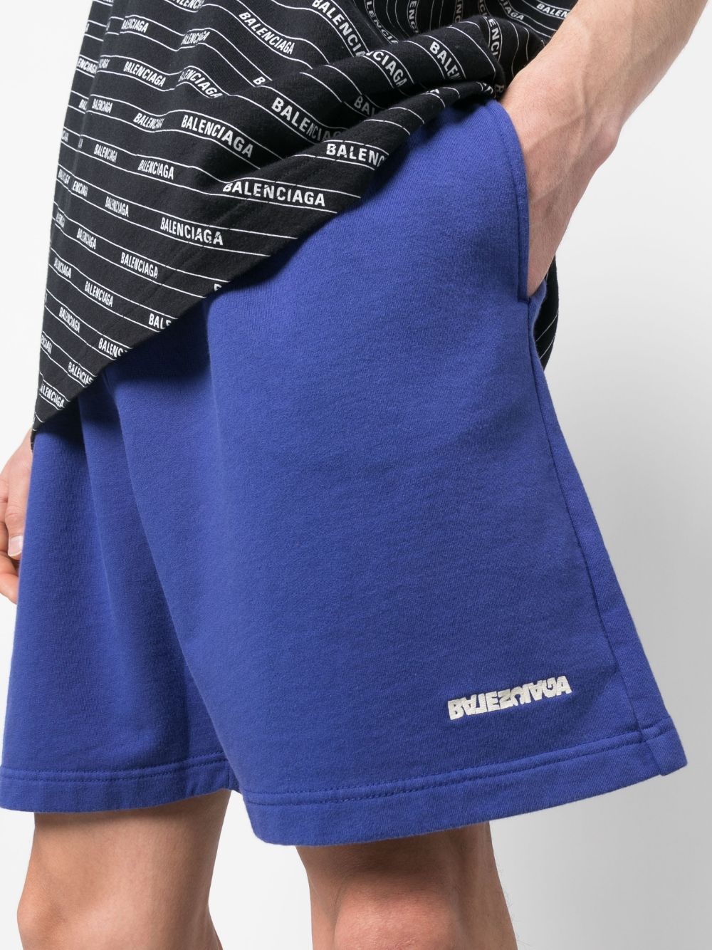 logo-print track shorts - 5