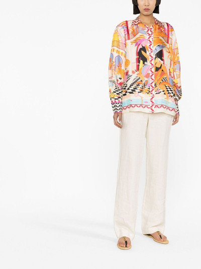 Sandro graphic-print silk blouse outlook