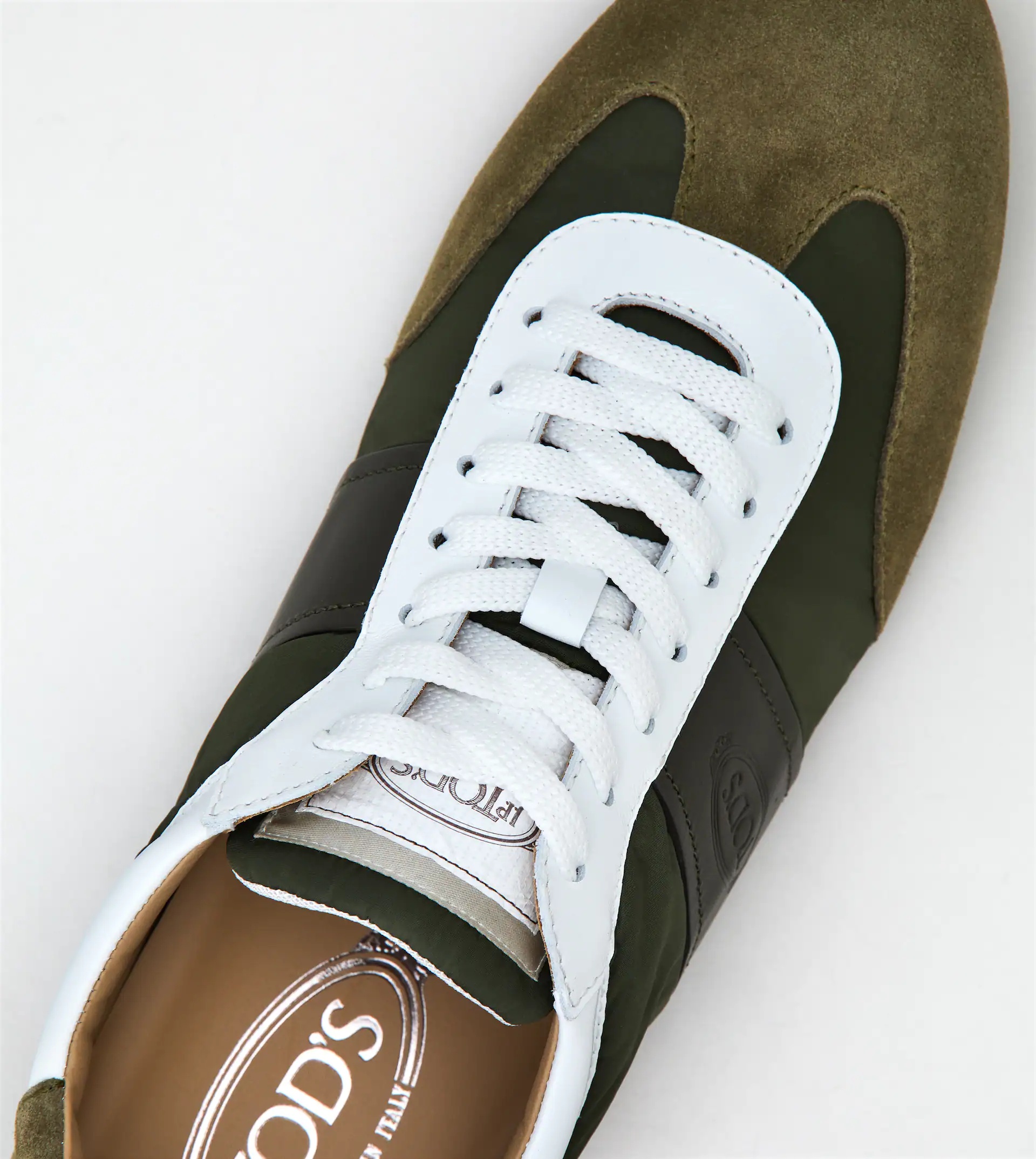 SNEAKERS IN SUEDE AND HIGH-TECH FABRIC - GREEN, WHITE - 6