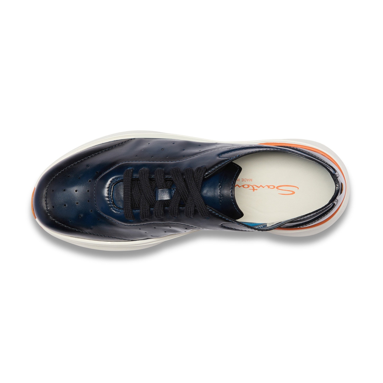 Men's blue leather Bounce sneaker - 5