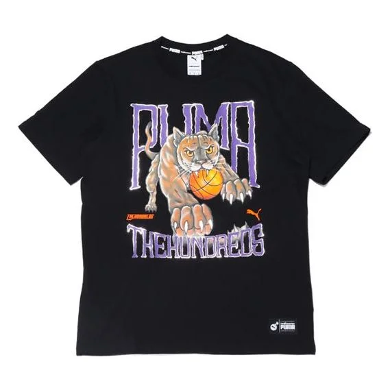PUMA x The Hundreds Tee Printing Round Neck Short Sleeve Black 596750-01 - 1
