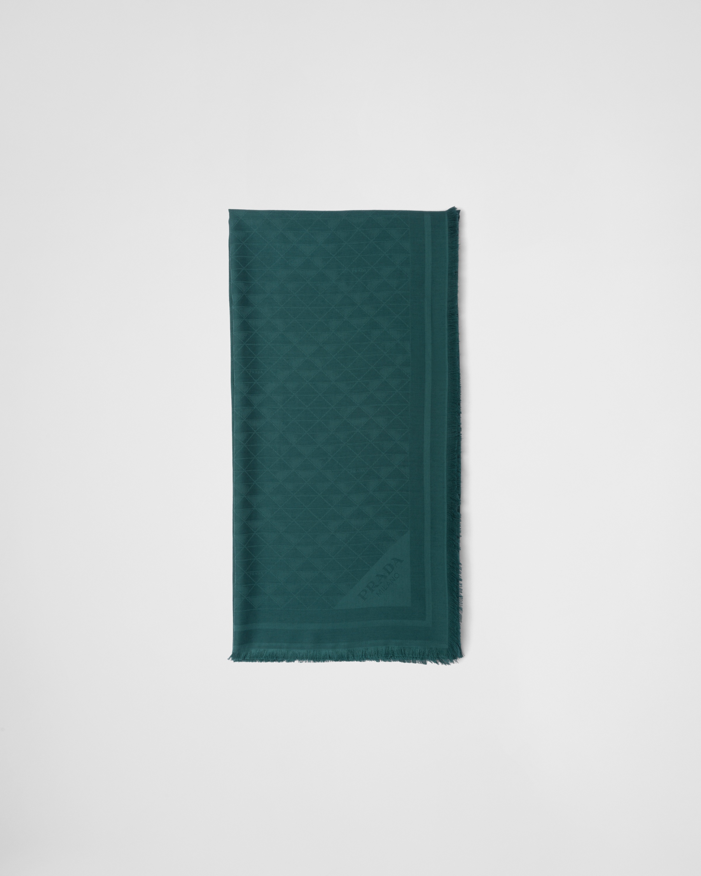 Silk and wool jacquard scarf - 1