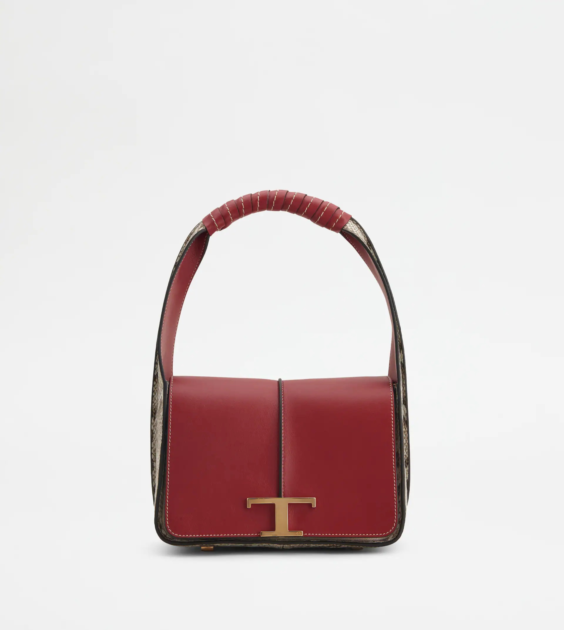 TIMELESS BAG IN LEATHER MINI - RED, BEIGE - 1