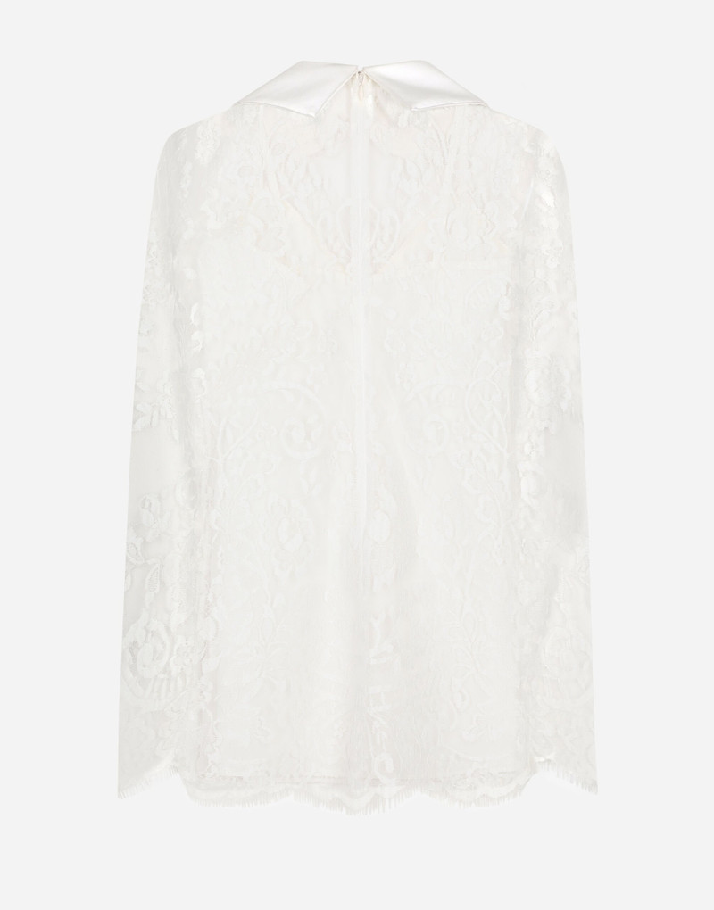 Dolce & Gabbana Short lace dress with satin neck outlook