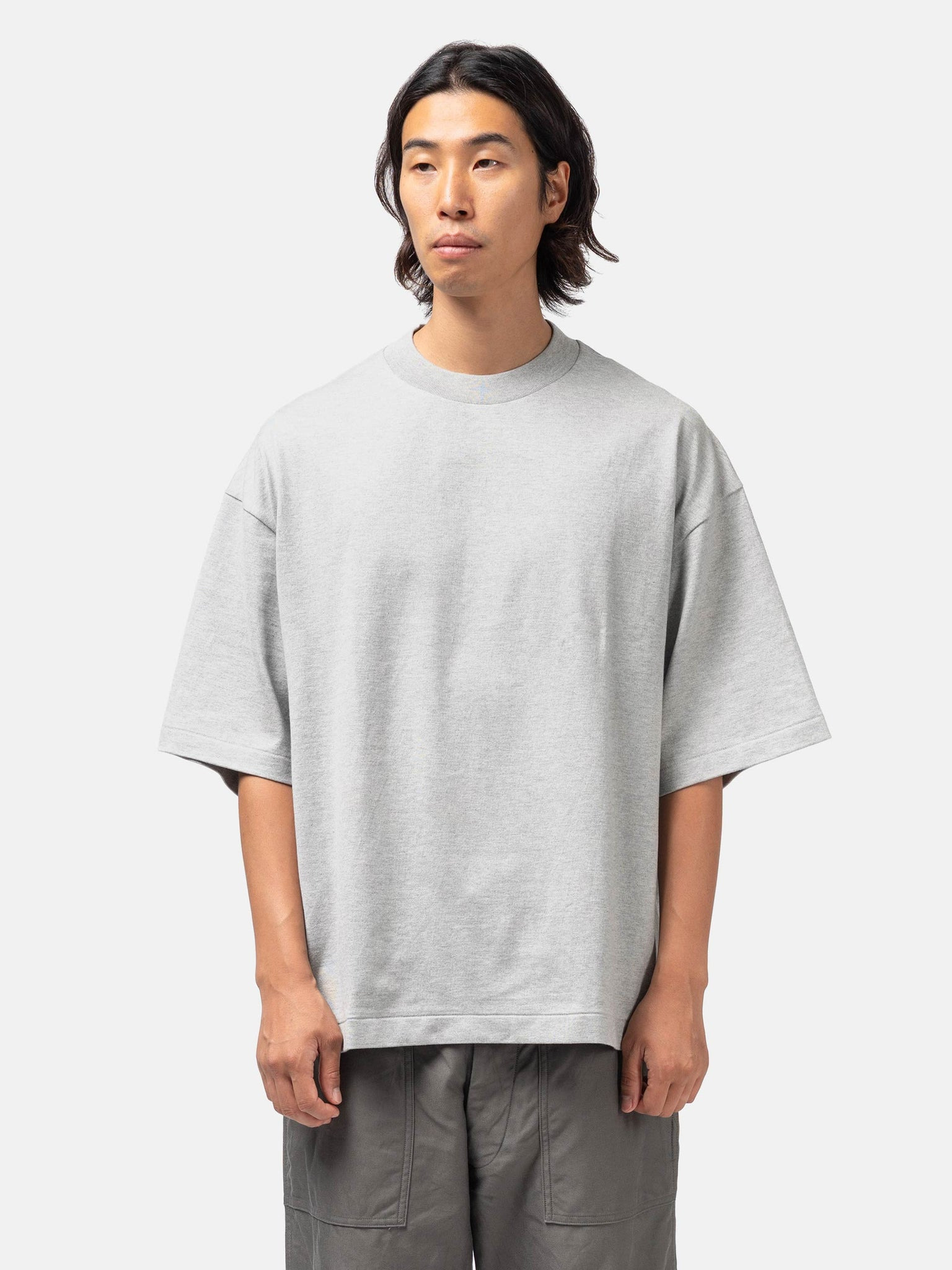 Suvin Supima Tube Half Sleeve Tee Heavy Feather Grey - 4
