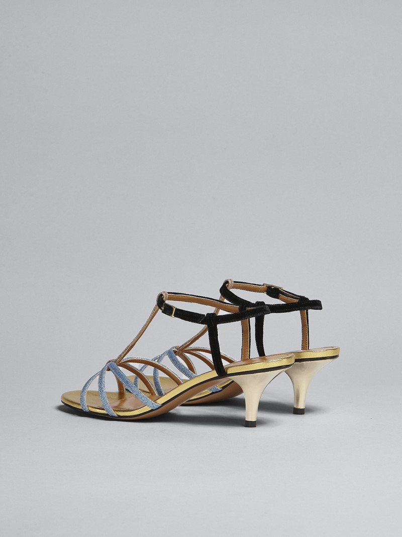 Marni GLITTER FABRIC AND VELVET SANDAL outlook