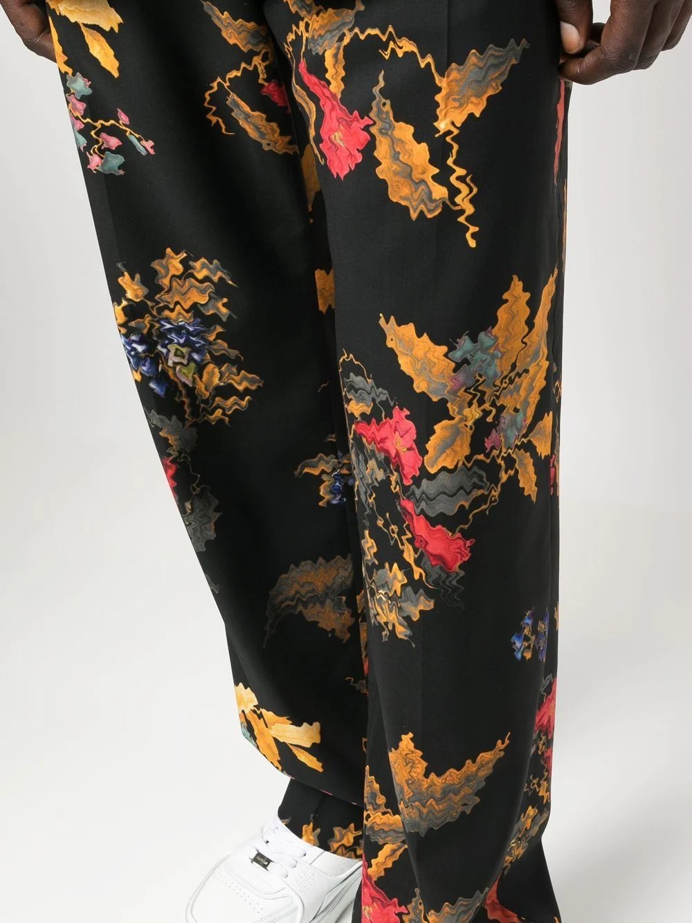 floral-print virgin wool trousers - 5