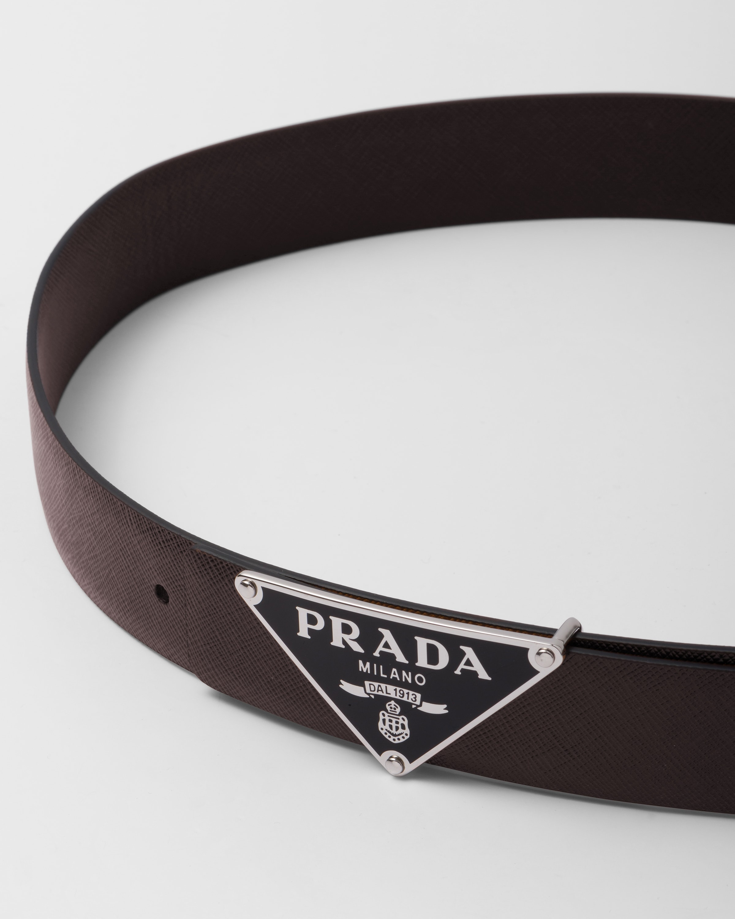 Reversible Saffiano leather belt strap - 3