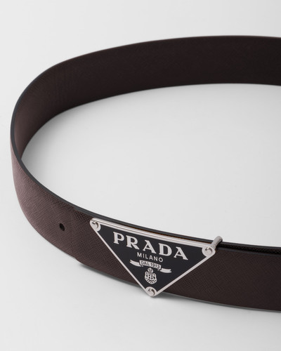 Prada Reversible Saffiano leather belt strap outlook