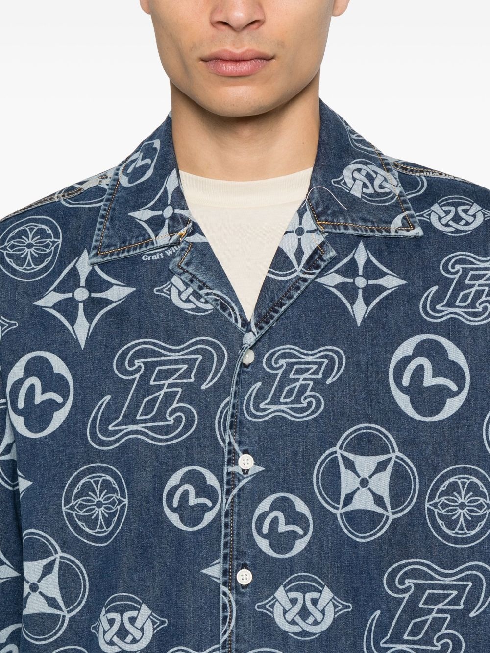 monogram denim shirt - 5