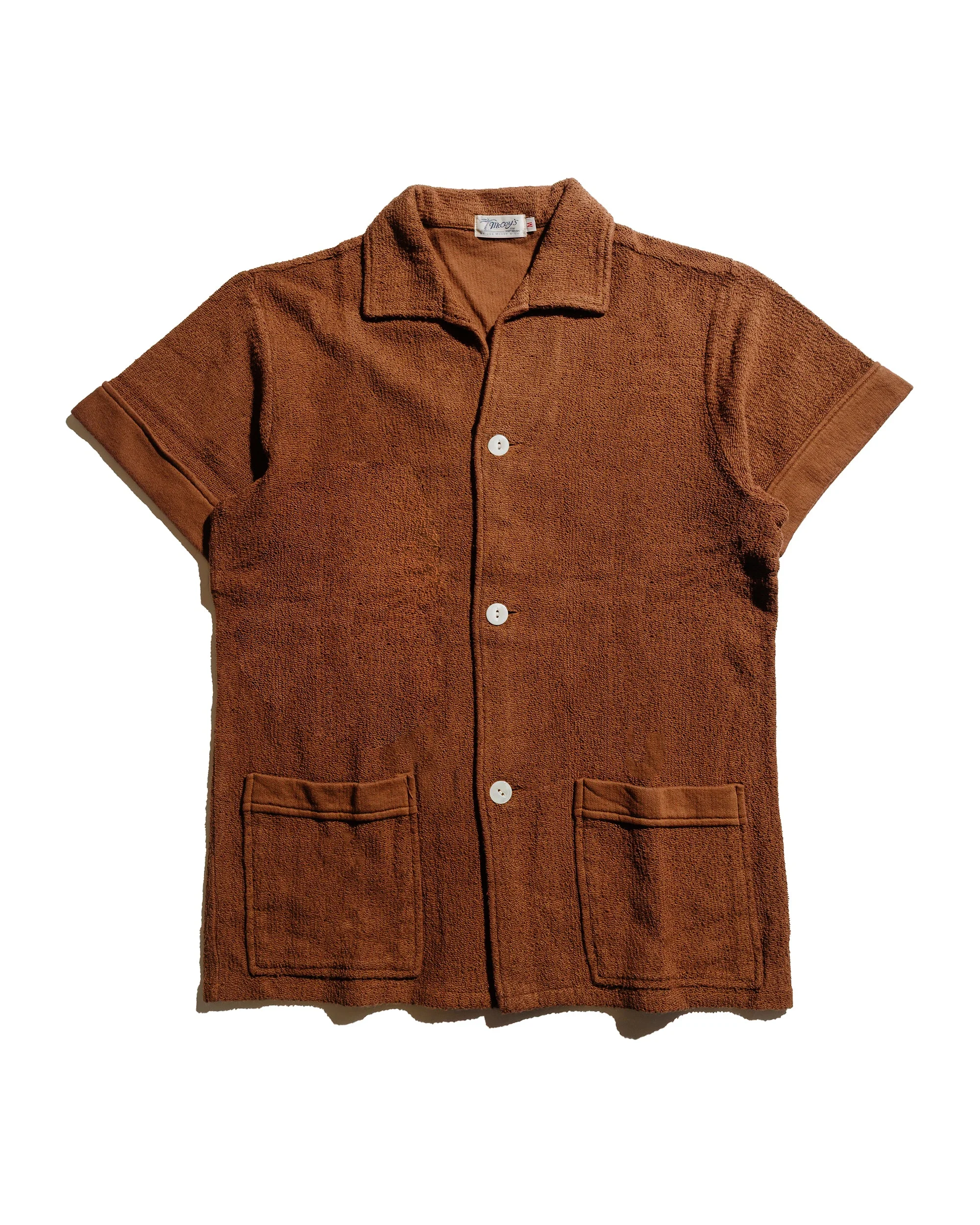 MC25001 Cotton Pile Beach Shirt Brown - 1