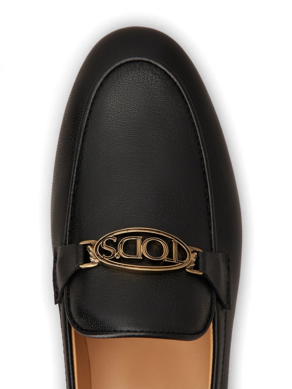 logo-plaque leather loafers - 5