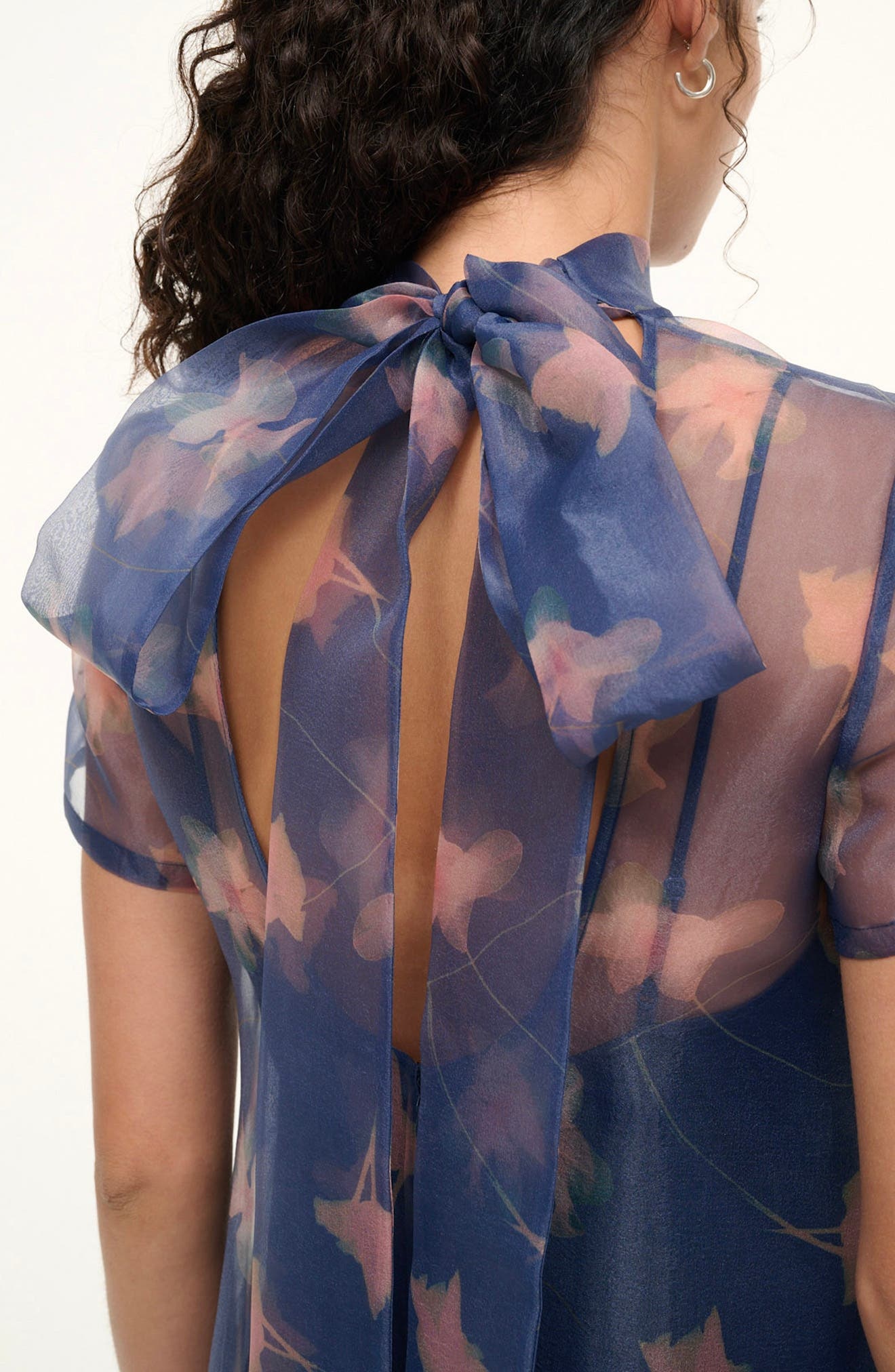 STAUD Calluna Maxi Cocktail Dress in Botanical Navy at Nordstrom - 4