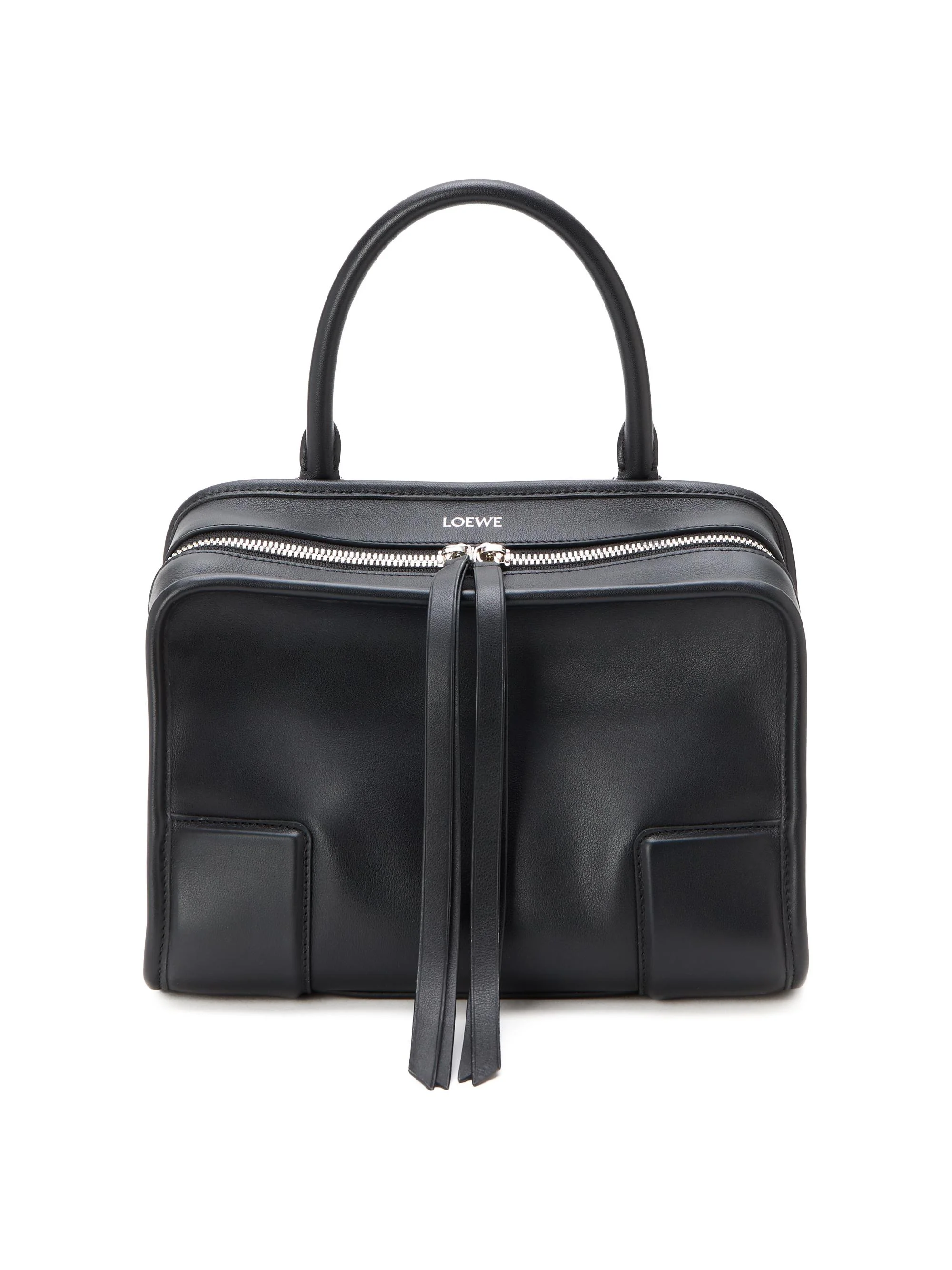 Women's Amazona Small Leather Top Handle Bag - Black - 1