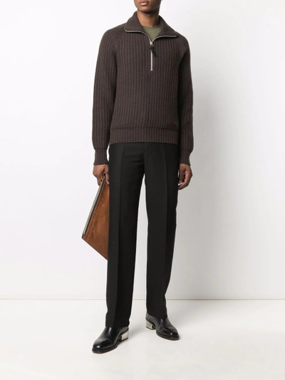 TOM FORD ribbed-knit zip-fastening jumper outlook