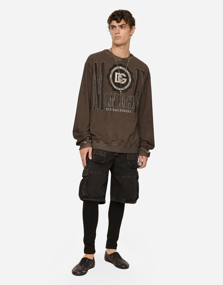 Washed cotton jersey sweatshirt with DG print - 5