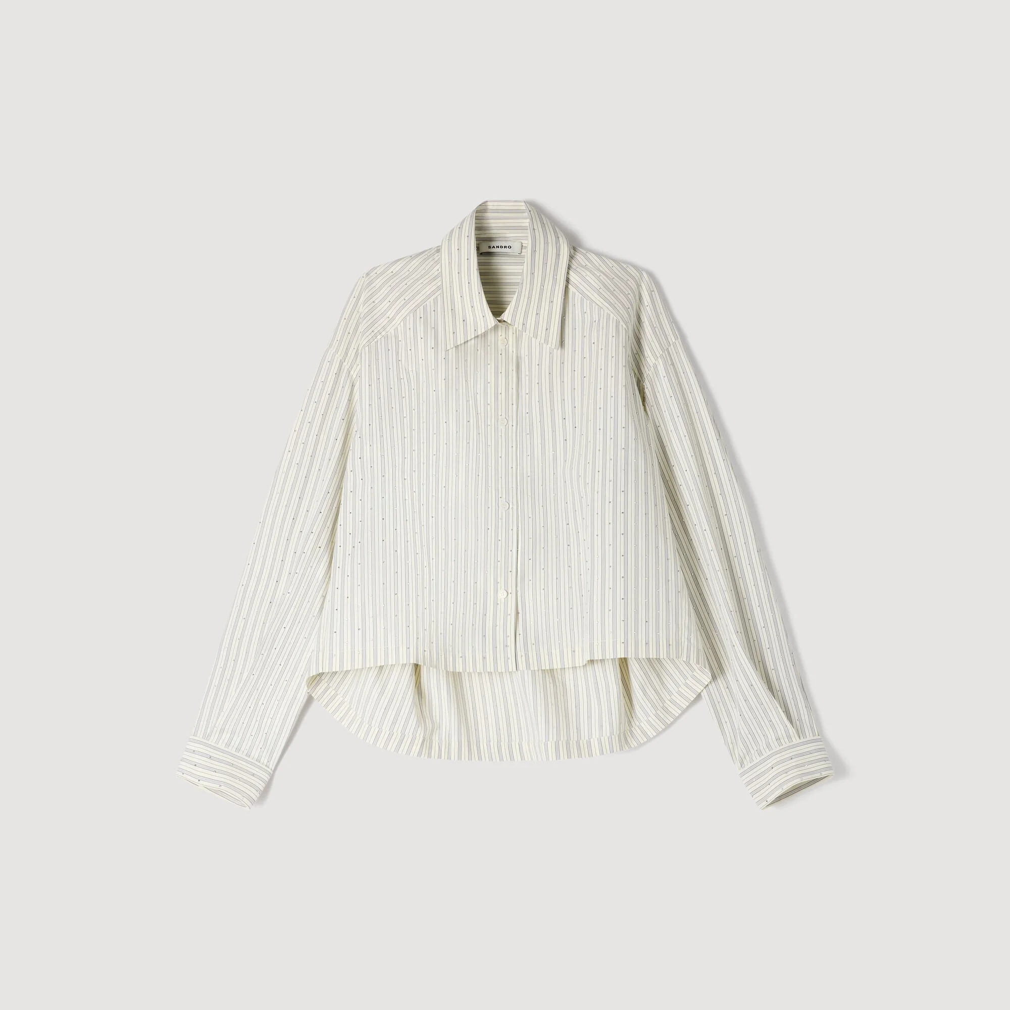 STRIPED RHINESTONE SHIRT - 1