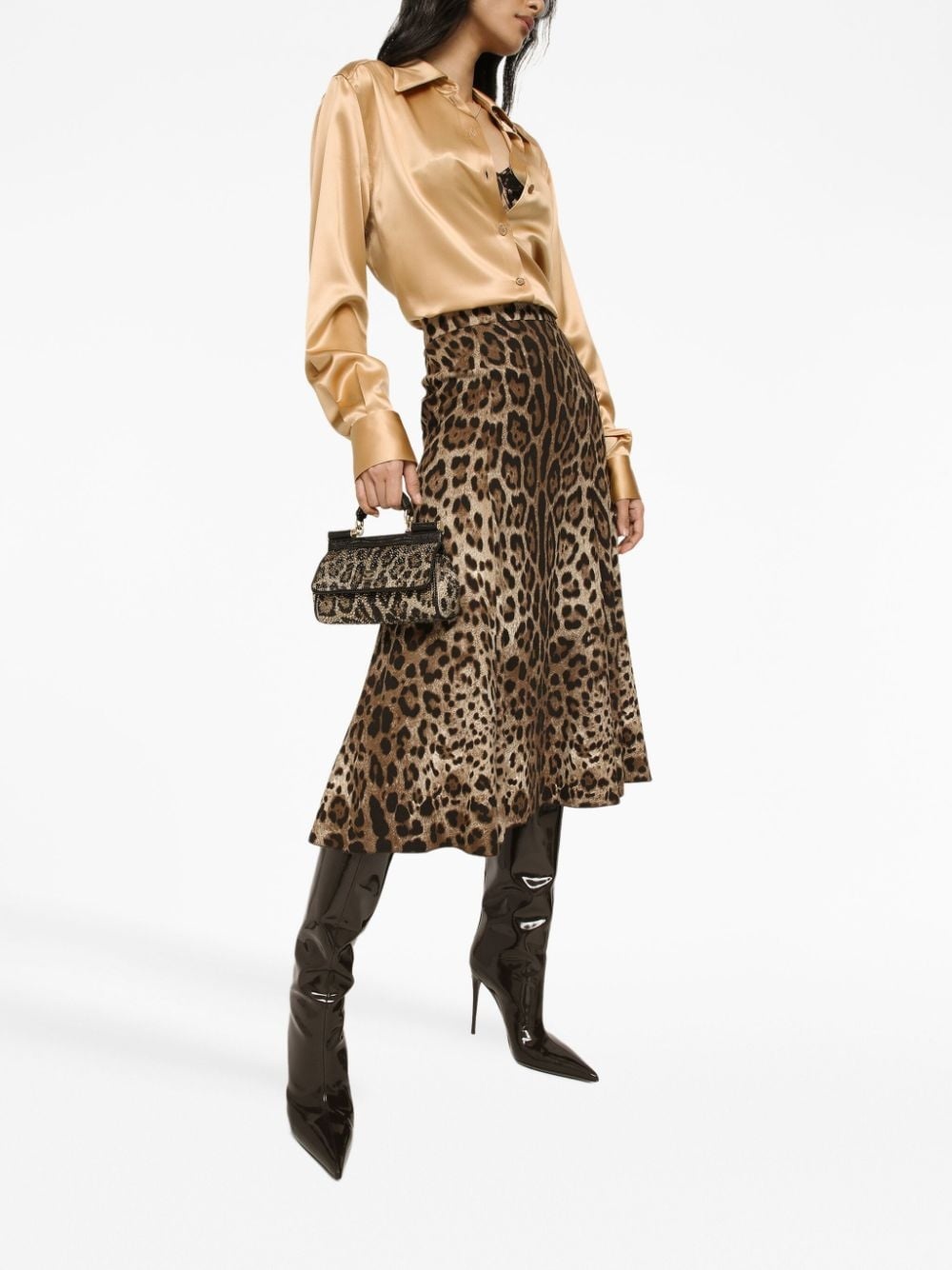 leopard-print high-waisted skirt - 2
