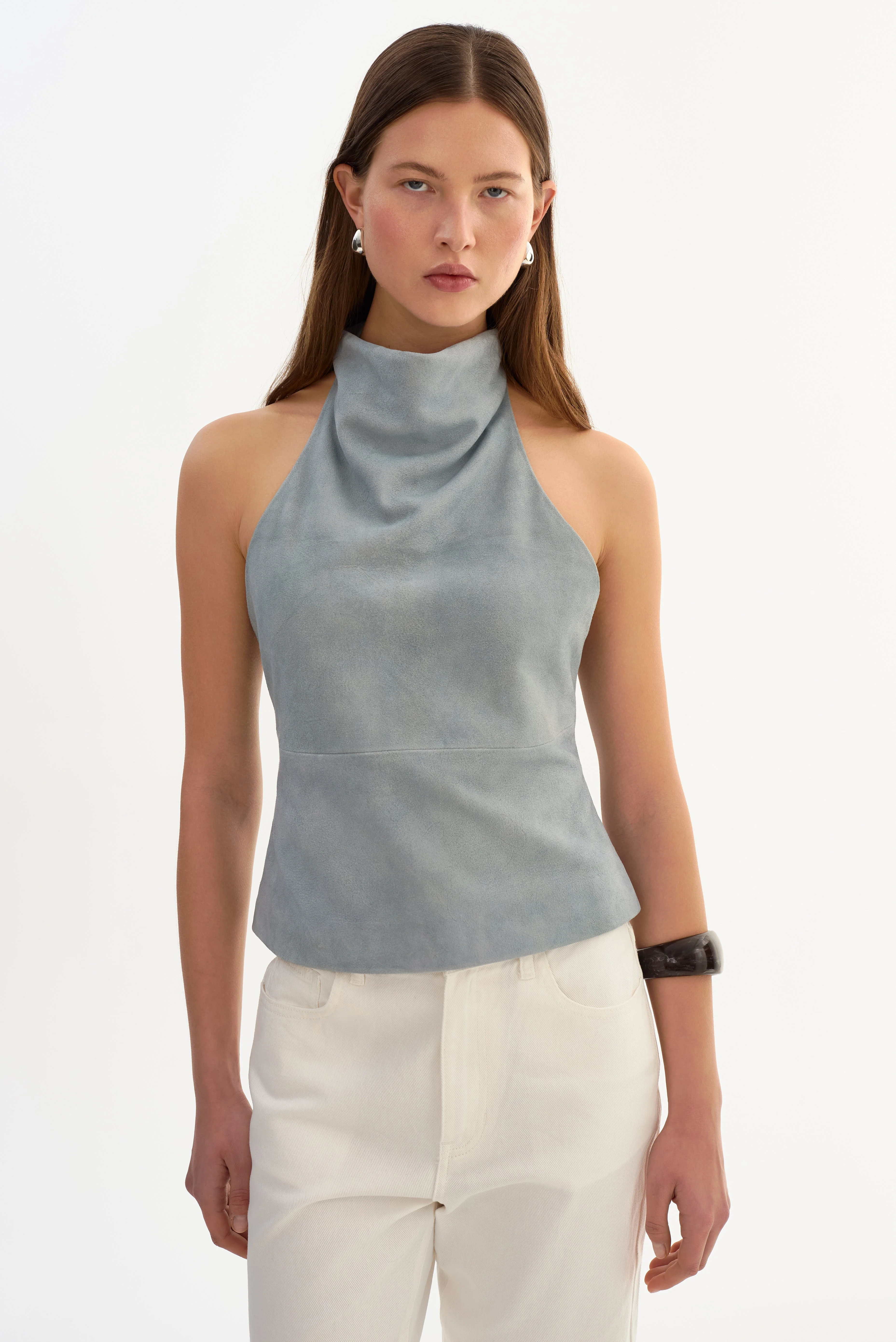 ALVA | Halterneck Suede Top - 1