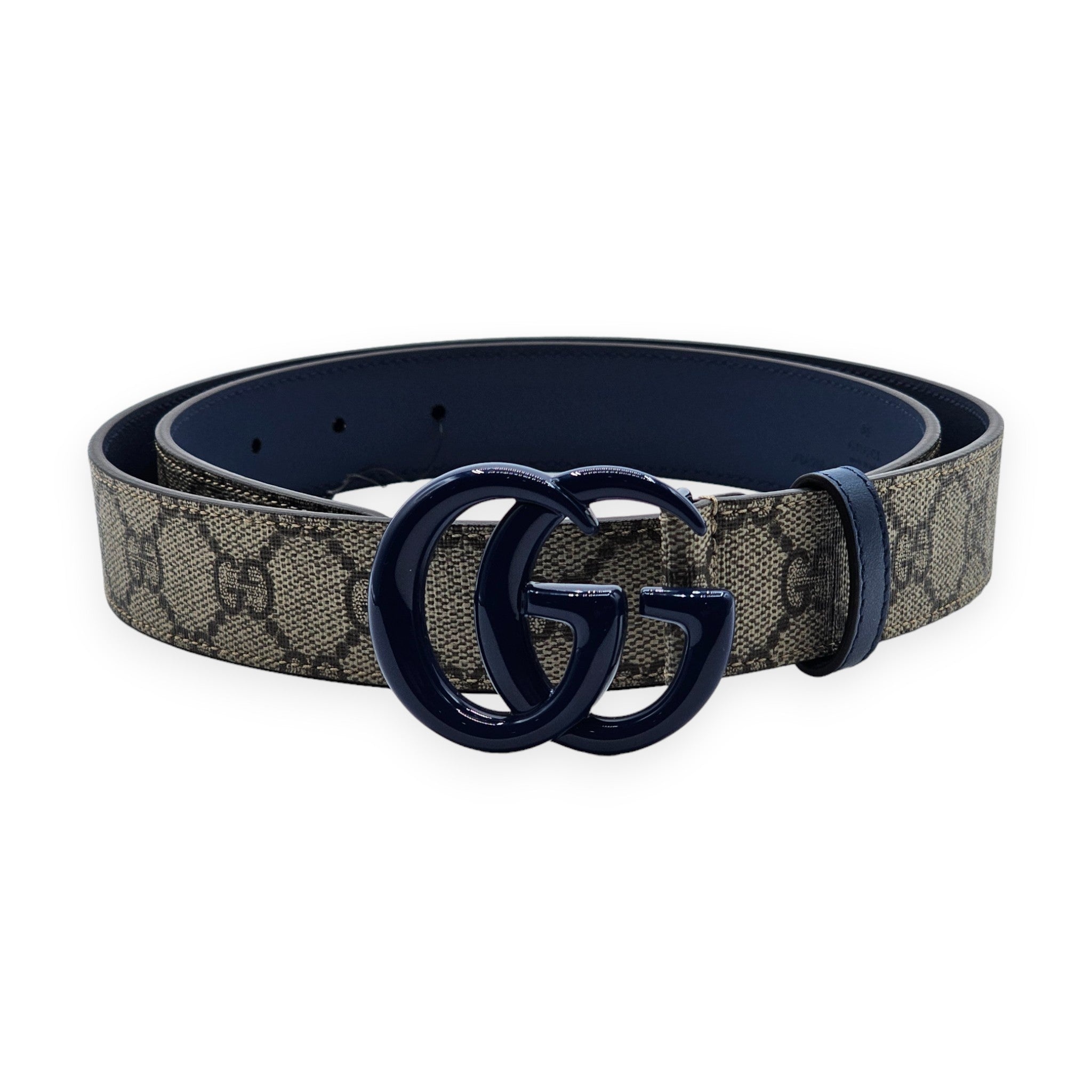 Gucci GG Supreme Thin Brown Blue Belt Size 70 28 411924 - 1