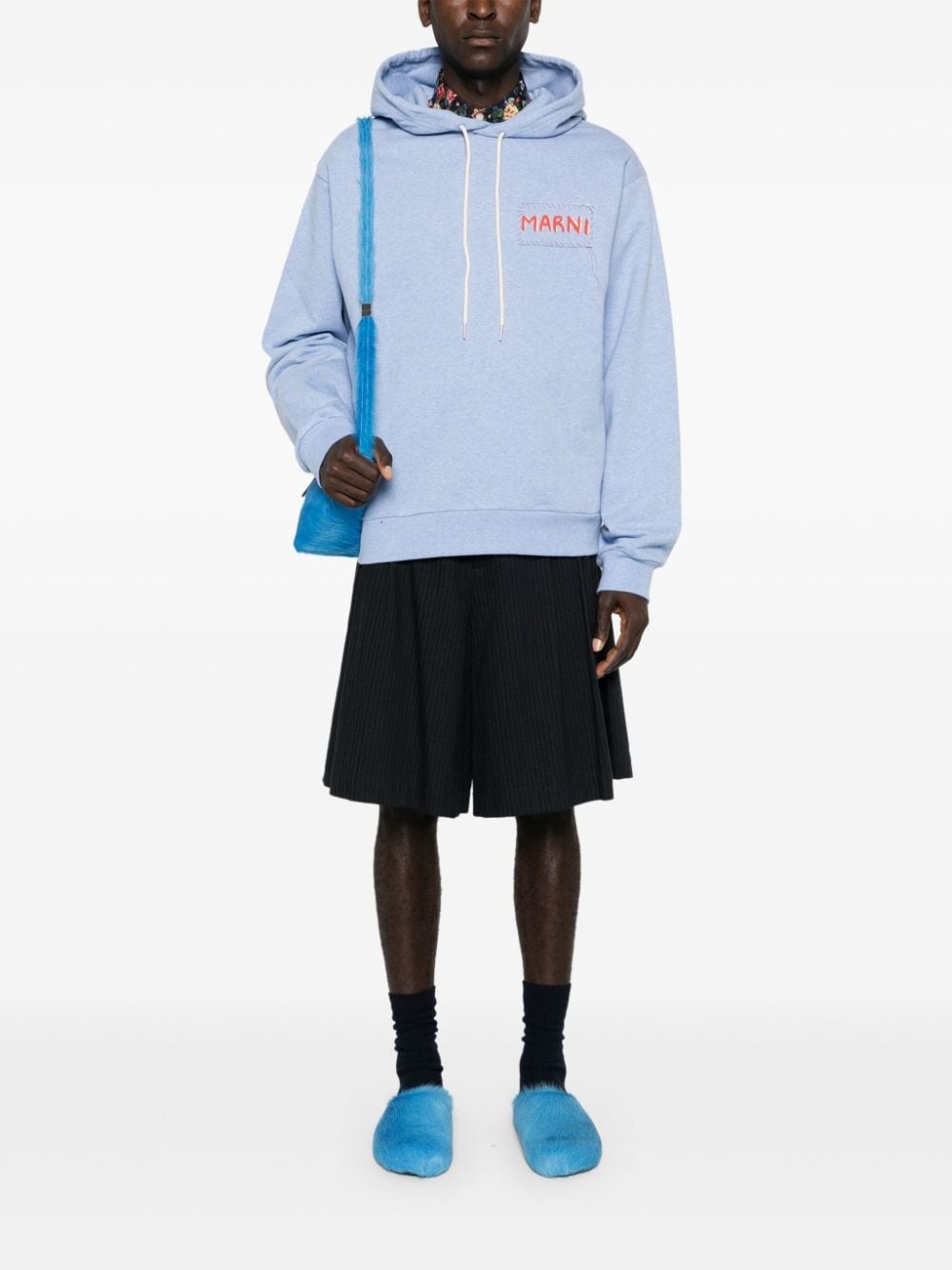 logo-patch cotton hoodie - 2